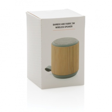 Logo trade business gift photo of: Bamboo and fabric 3W wireless speaker