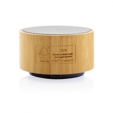 Logo trade promotional merchandise image of: RCS recycled plastic and bamboo 3W wireless speaker