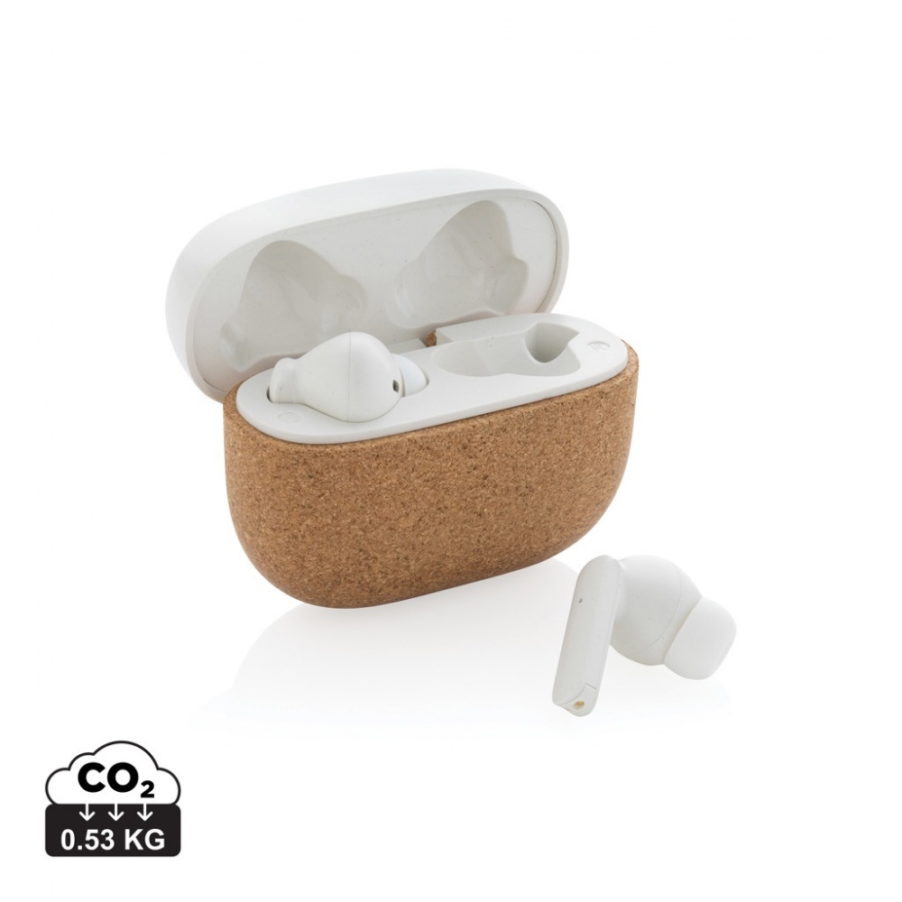 Logotrade corporate gift picture of: Oregon RCS recycled plastic and cork TWS earbuds