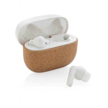 Logotrade promotional product picture of: Oregon RCS recycled plastic and cork TWS earbuds