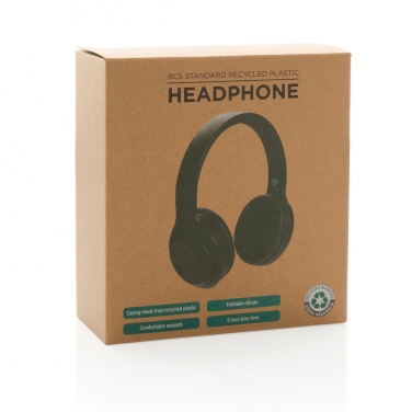 Logo trade promotional gifts image of: RCS standard recycled plastic headphone