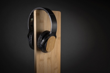 Logotrade business gift image of: RCS and bamboo Elite Foldable wireless headphone