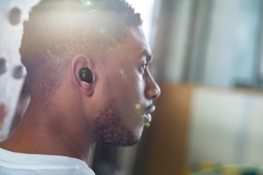 Logo trade promotional giveaways image of: Urban Vitamin Palm Springs RCS rplastic ENC earbuds