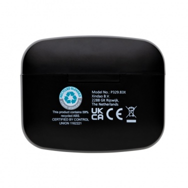 Logotrade promotional item picture of: RCS recycled plastic Swiss Peak ANC TWS earbuds