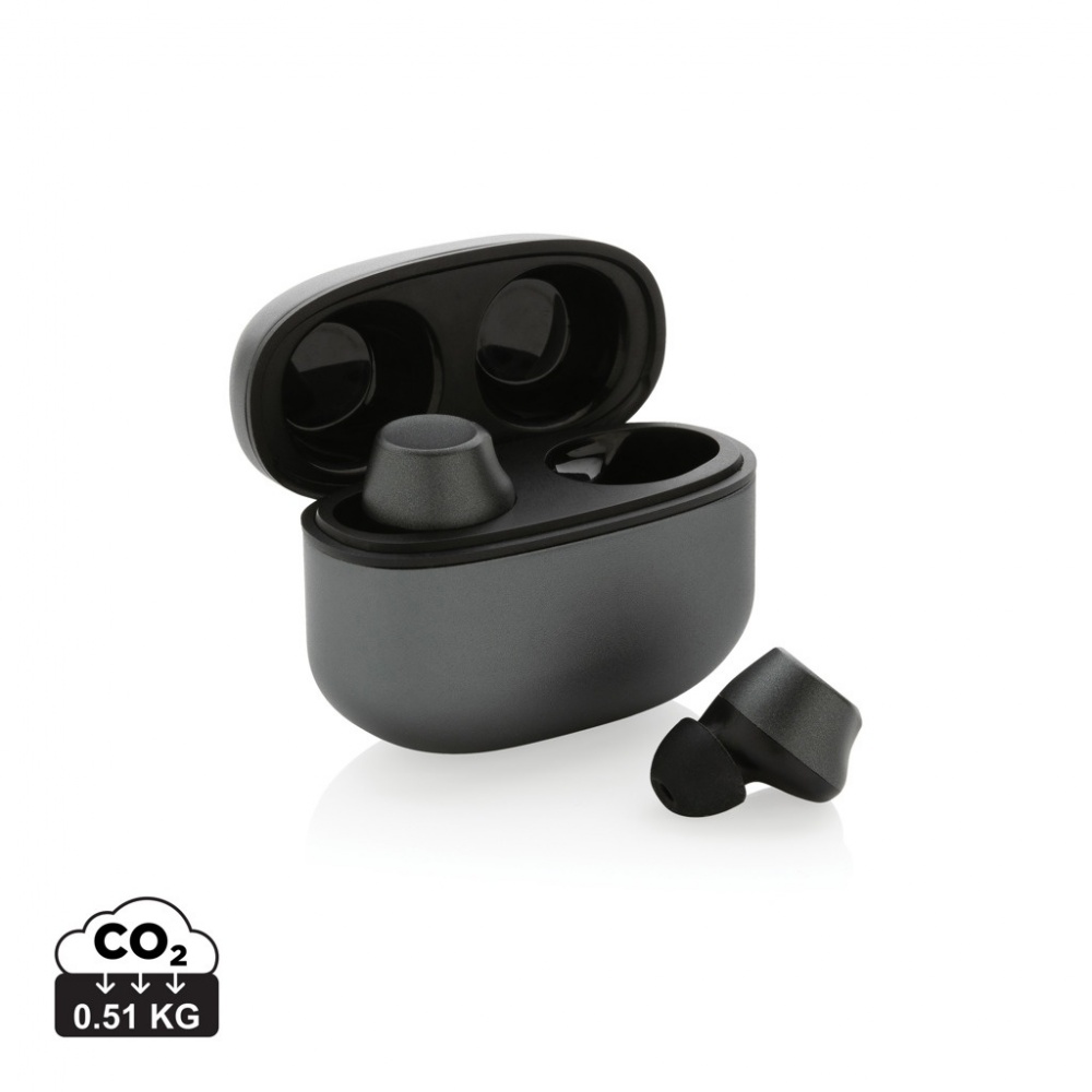Logo trade promotional giveaways picture of: Terra RCS recycled aluminium wireless earbuds