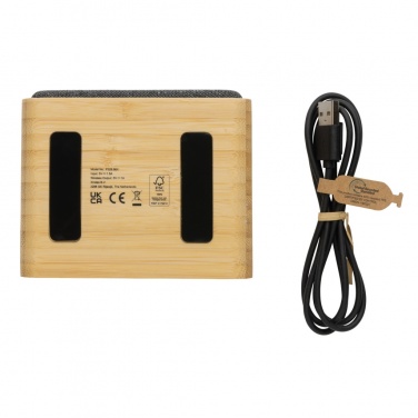 Logo trade advertising products picture of: RCS Rplastic 3W speaker with bamboo 5W wireless