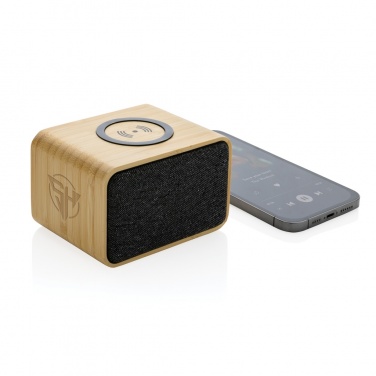 Logotrade promotional merchandise picture of: RCS Rplastic 3W speaker with bamboo 5W wireless