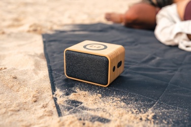 Logo trade promotional items picture of: RCS Rplastic 3W speaker with bamboo 5W wireless