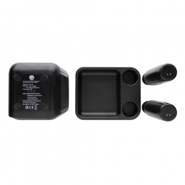 Logotrade promotional item picture of: Singvibe RCS recycled plastic karaoke set with double mic