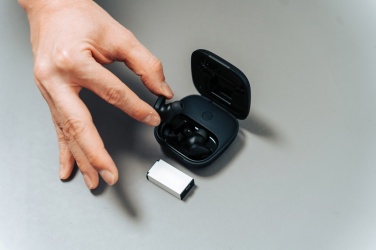 Logo trade advertising products image of: Lakewood RCS recycled and repairable wireless earbuds