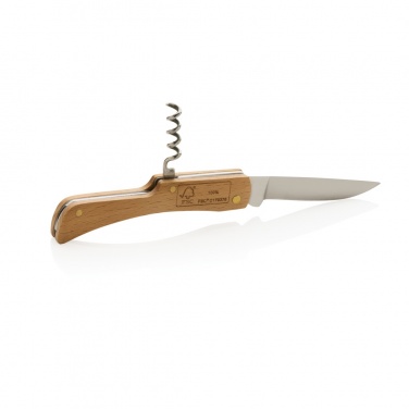 Logo trade promotional merchandise image of: Wooden knife with bottle opener