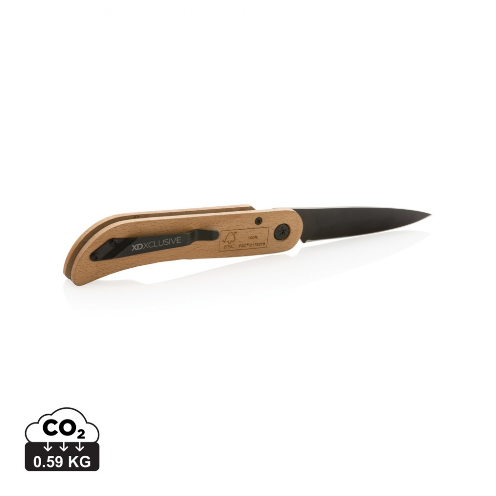Logo trade promotional merchandise image of: Nemus Luxury Wooden knife with lock