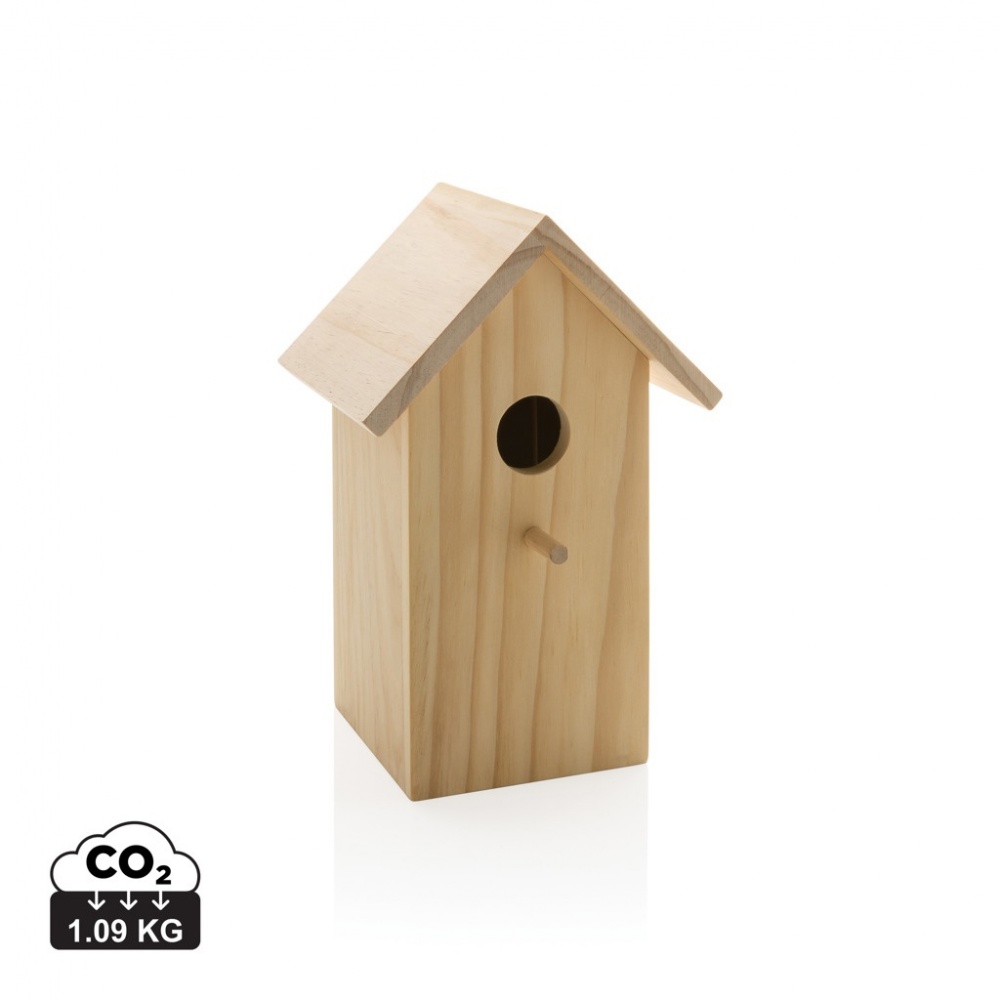 Logo trade corporate gifts image of: Wooden birdhouse
