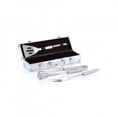 Logo trade promotional items image of: 3 pcs barbecue set in aluminium box