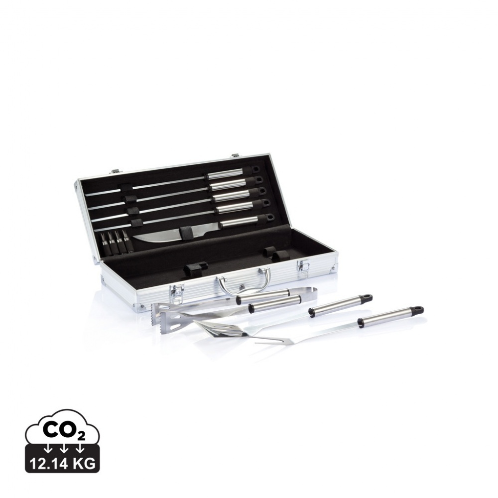 Logotrade promotional item picture of: 12 pcs barbecue set in aluminium box