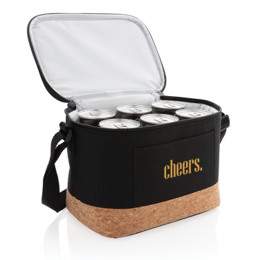 Logo trade promotional giveaways image of: Two tone cooler bag with cork detail