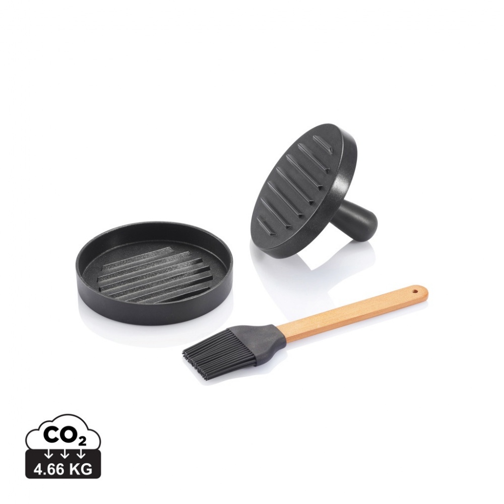 Logotrade promotional products photo of: BBQ set with hamburger press and brush