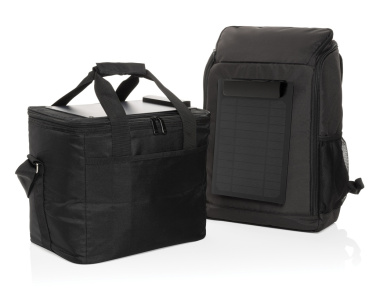 Logotrade promotional gift image of: Pedro AWARE™ RPET deluxe cooler bag with 5W solar panel