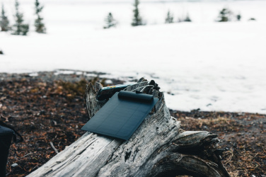 Logo trade corporate gift photo of: Pedro AWARE™ RPET deluxe cooler bag with 5W solar panel