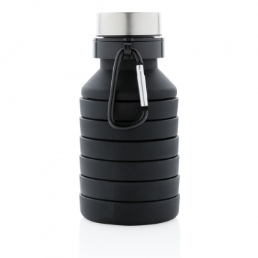 Logo trade promotional items image of: Leakproof collapsible silicone bottle with lid