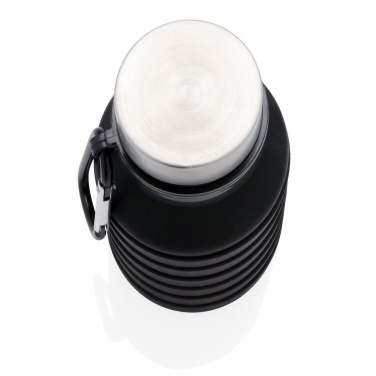 Logo trade promotional gifts picture of: Leakproof collapsible silicone bottle with lid