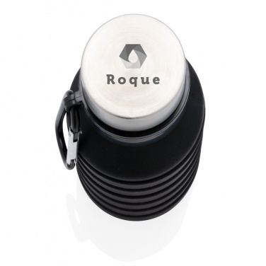 Logo trade promotional merchandise image of: Leakproof collapsible silicone bottle with lid