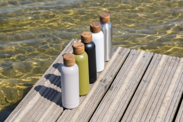 Logo trade advertising products picture of: Wood RCS certified recycled stainless steel vacuum bottle