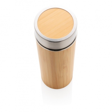 Logo trade promotional products image of: Leak proof bamboo vacuum bottle