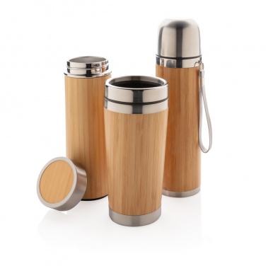 Logotrade promotional gift picture of: Leak proof bamboo vacuum bottle