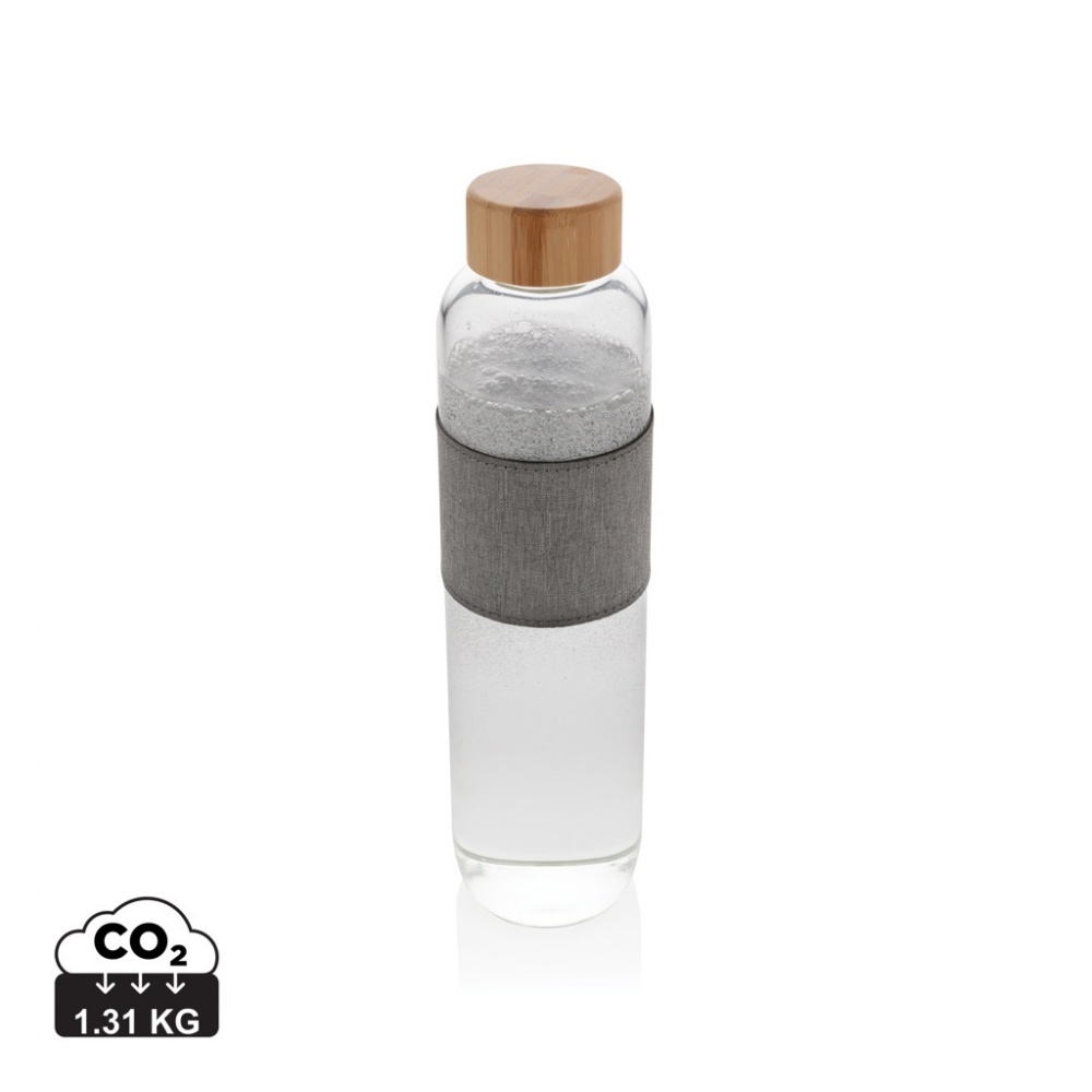 Logo trade advertising products picture of: Impact borosilicate glass bottle with bamboo lid