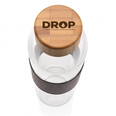 Logo trade promotional giveaways image of: Impact borosilicate glass bottle with bamboo lid