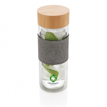 Logo trade promotional giveaways image of: Impact double wall borosilicate glass bottle