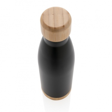 Logo trade promotional gifts picture of: Vacuum stainless steel bottle with bamboo lid and bottom