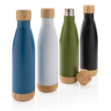 Logotrade corporate gift picture of: Vacuum stainless steel bottle with bamboo lid and bottom