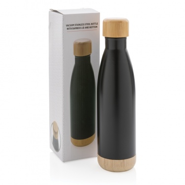 Logotrade promotional product picture of: Vacuum stainless steel bottle with bamboo lid and bottom