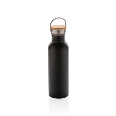 Logotrade advertising products photo of: Modern stainless steel bottle with bamboo lid