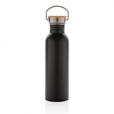 Logotrade business gift image of: Modern stainless steel bottle with bamboo lid