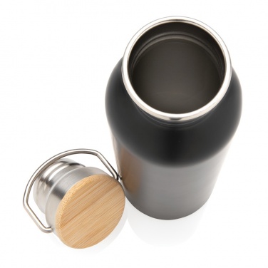 Logotrade advertising products photo of: Modern stainless steel bottle with bamboo lid