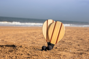 Logo trade promotional giveaway photo of: Wooden frescobol tennis set