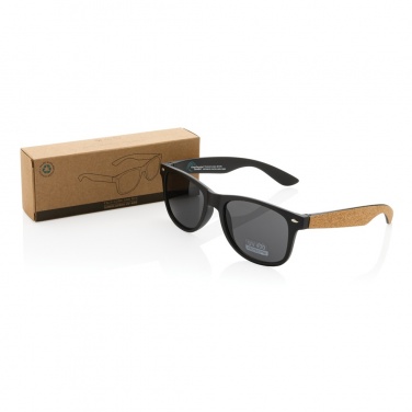 Logo trade corporate gifts image of: GRS recycled PC plastic sunglasses with cork