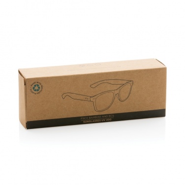 Logo trade promotional item photo of: Bamboo and RCS recycled plastic sunglasses