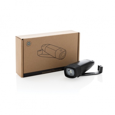Logo trade business gift photo of: Lightwave RCS rplastic USB-rechargeable torch with crank