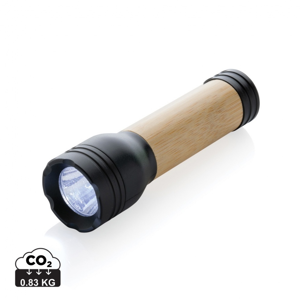 Logo trade promotional giveaway photo of: Lucid 1W RCS certified recycled plastic & bamboo torch