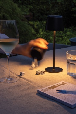 Logo trade advertising products image of: Zenic RCS recycled plastic USB re-chargable table lamp