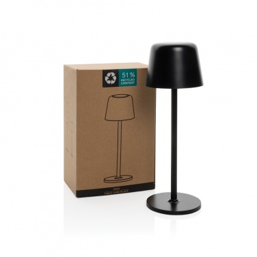 Logo trade corporate gifts image of: Zenic RCS recycled plastic USB re-chargable table lamp