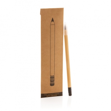 Logo trade promotional merchandise picture of: Bamboo infinity pencil with eraser