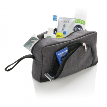 Logo trade business gifts image of: Classic two tone toiletry bag