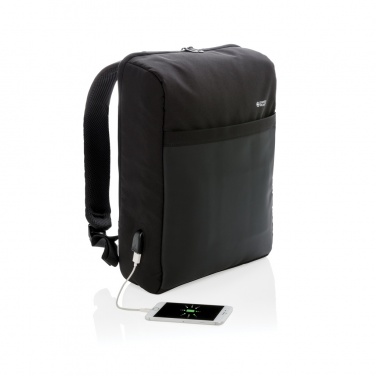 Logo trade promotional gifts image of: Swiss Peak 15" anti-theft RFID & USB backpack PVC free