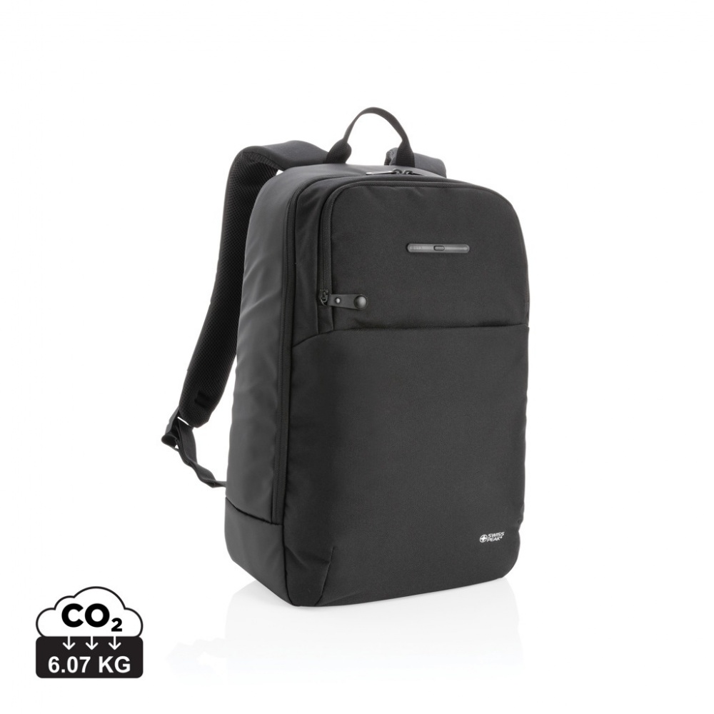 Logo trade corporate gifts image of: Swiss Peak laptop backpack with UV-C steriliser pocket