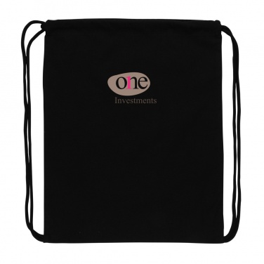 Logo trade business gift photo of: Impact AWARE™ recycled cotton drawstring backpack 145g